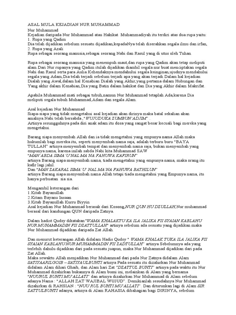 NUR MUHAMMAD Dan ASAL MULA KEJADIAN | PDF