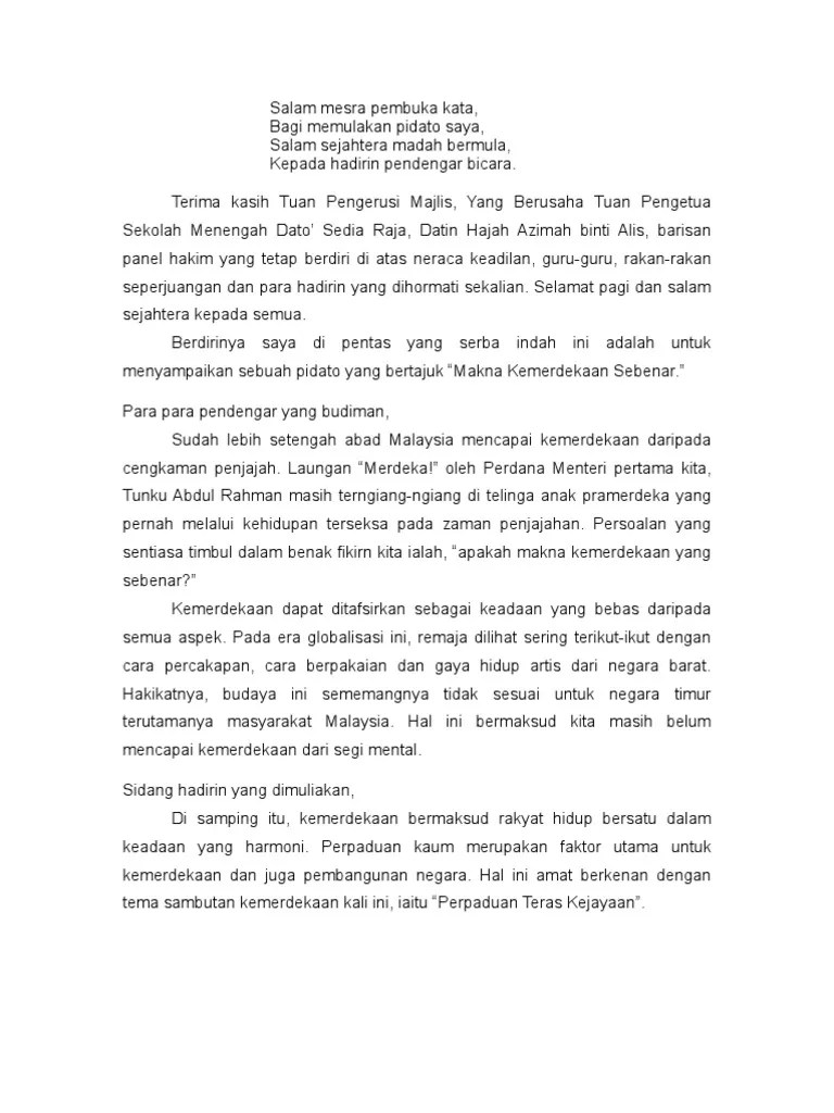 Contoh Pidato Hari Kemerdekaan Di Sekolah · Kumpulan Contoh Terbaru