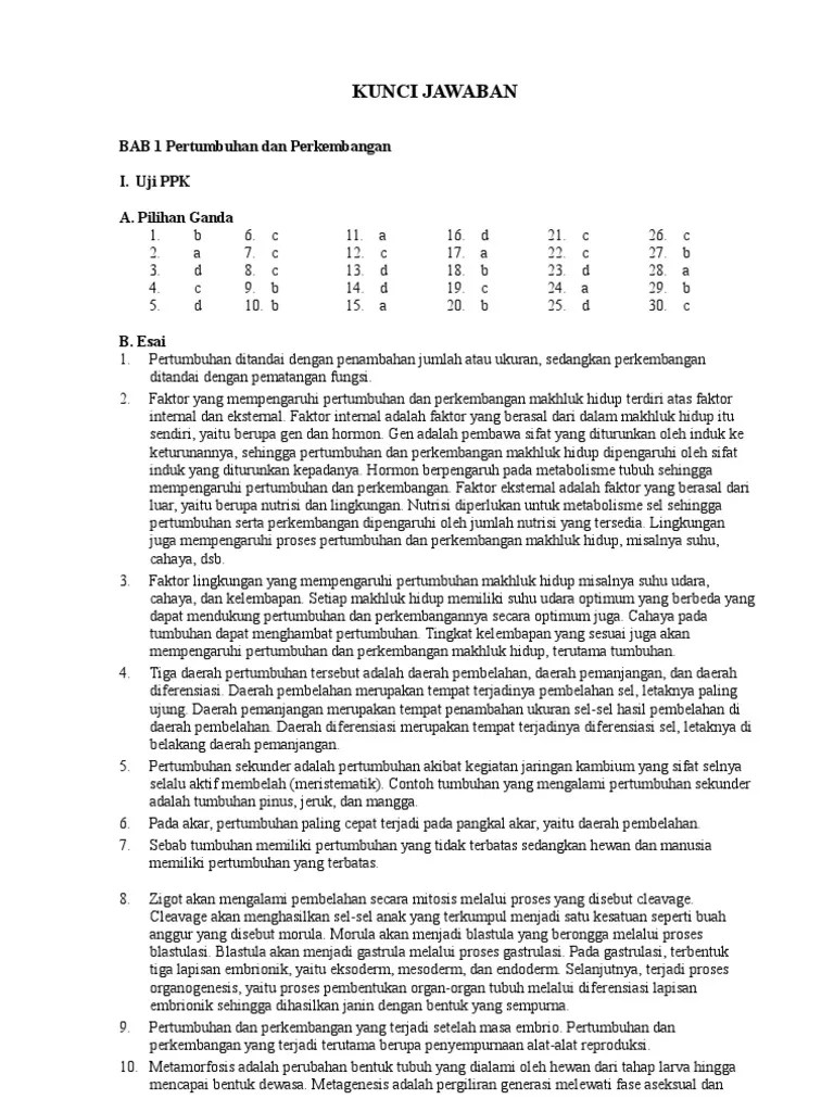 Kunci Jawaban IPA Biologi 2 | PDF