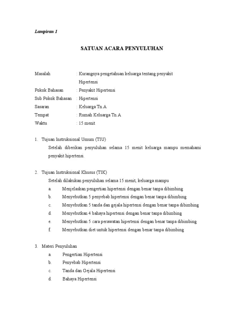 SAP Hipertensi Keluarga | PDF