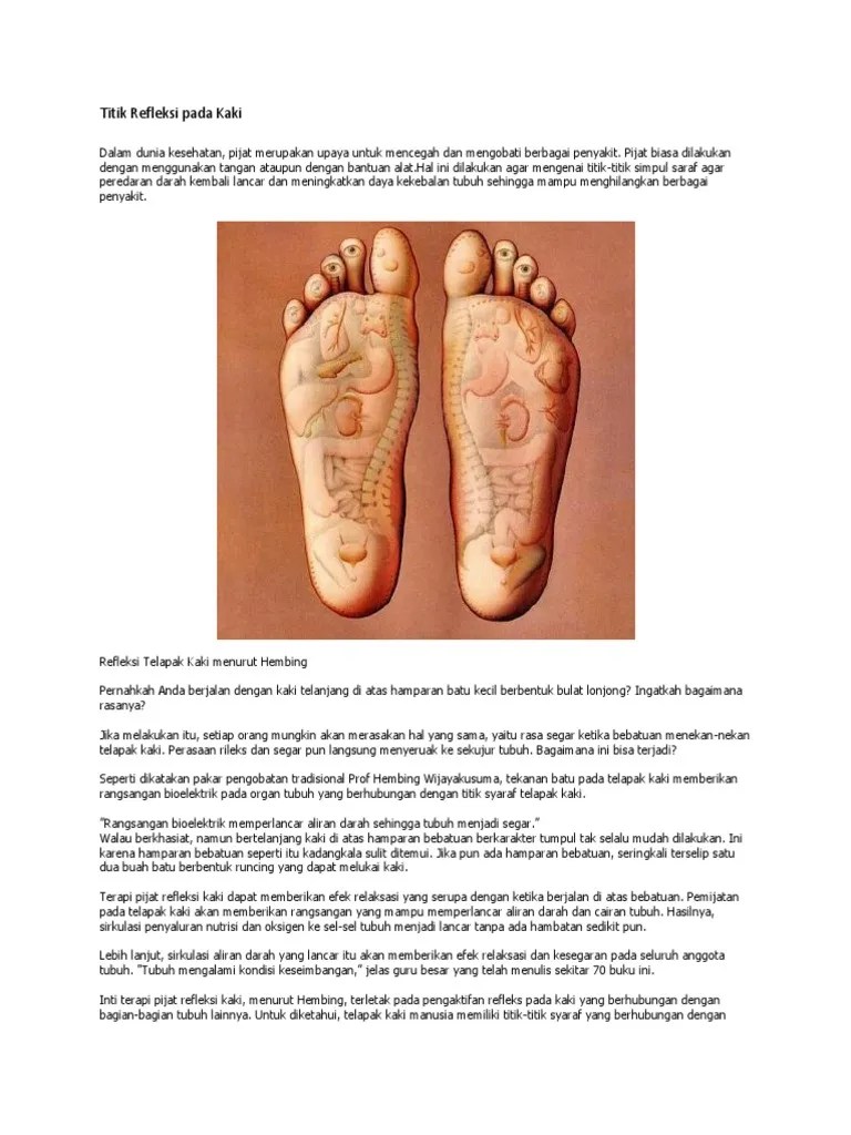 Titik Refleksi Pada Kaki Dan Tangan | PDF