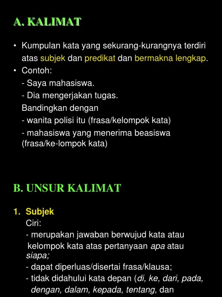 Bahasa Indonesia, Kalimat | PDF