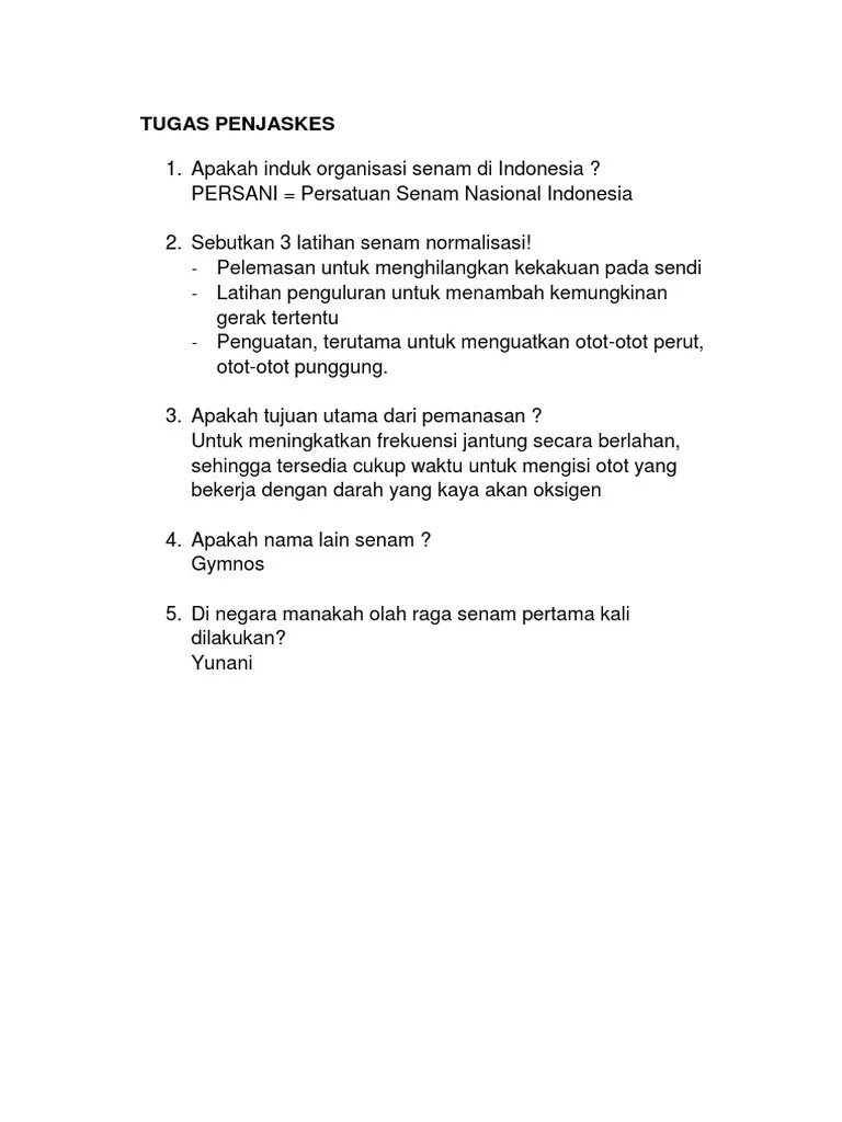 Apakah Induk Organisasi Senam Di Indonesia | PDF