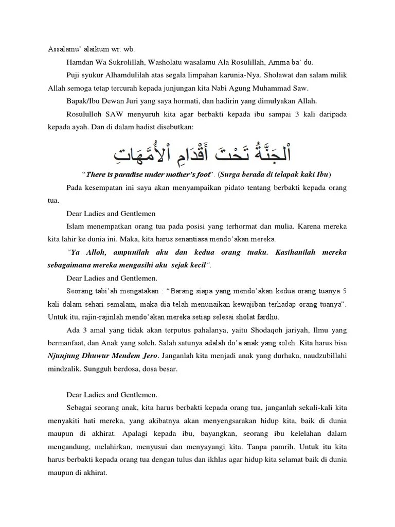 Pidato Alfiyan - Adab Kepada Orang Tua | PDF