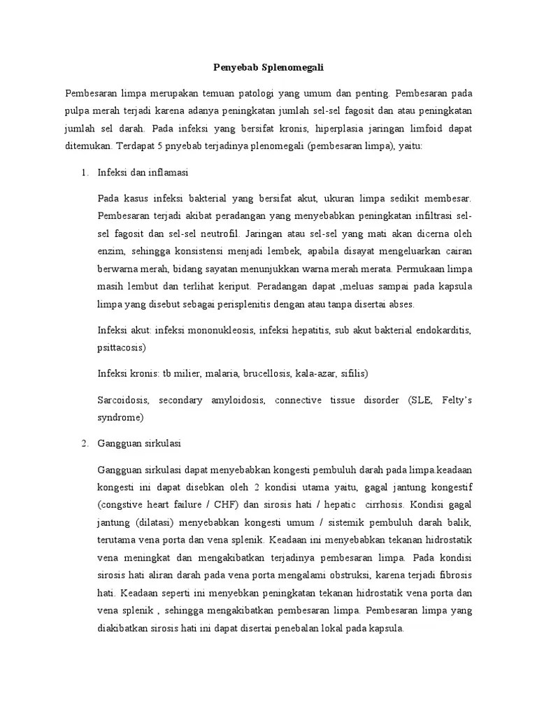 Penyebab Splenomegali | PDF