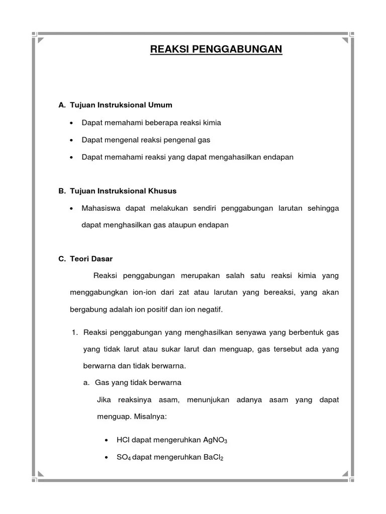 Laporan Praktikum Kimia Dasar | PDF