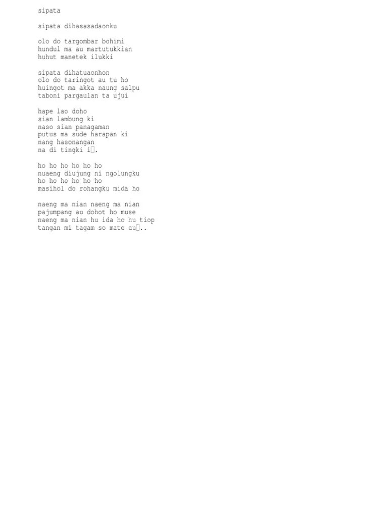 Lirik Lagu Sipata | PDF