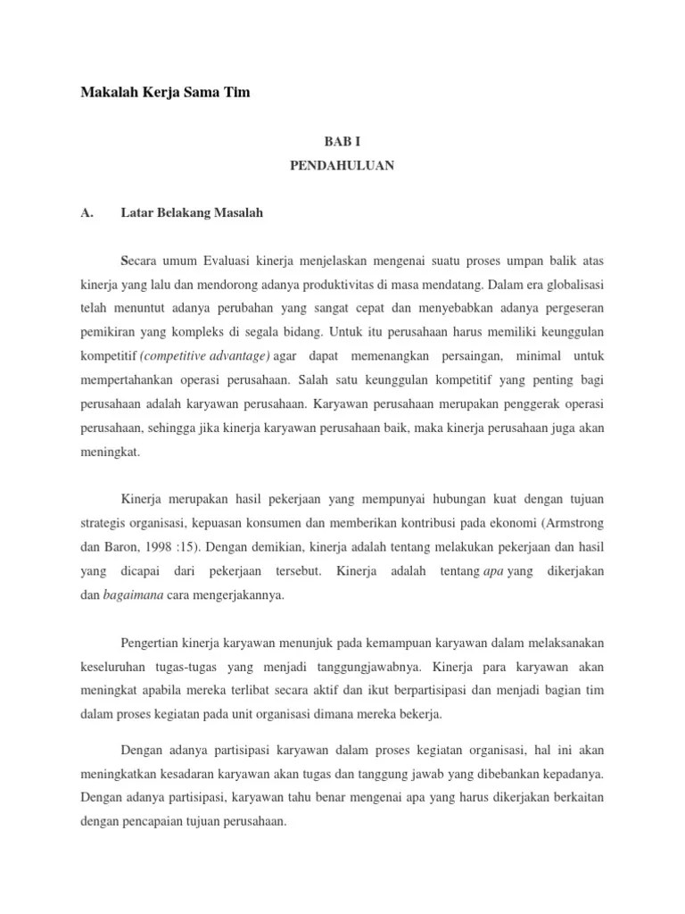 Makalah Kerja Sama Tim | PDF