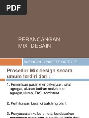 Perancangan Beton Metode ACI | PDF