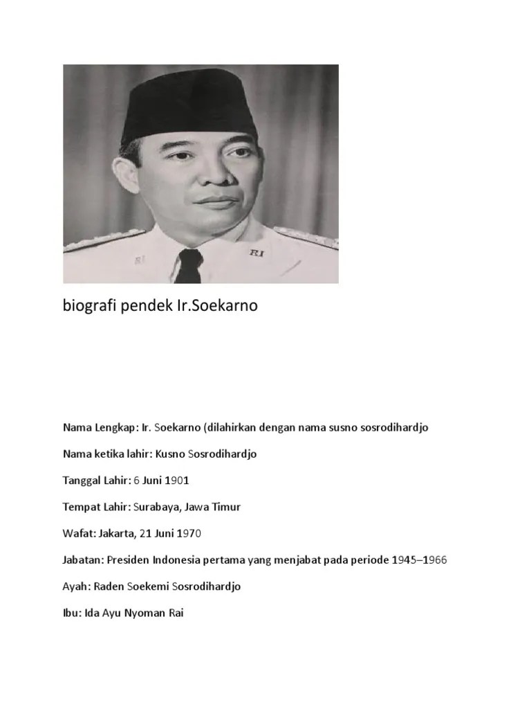 Biografi Pendek Ir - Soekarno | PDF