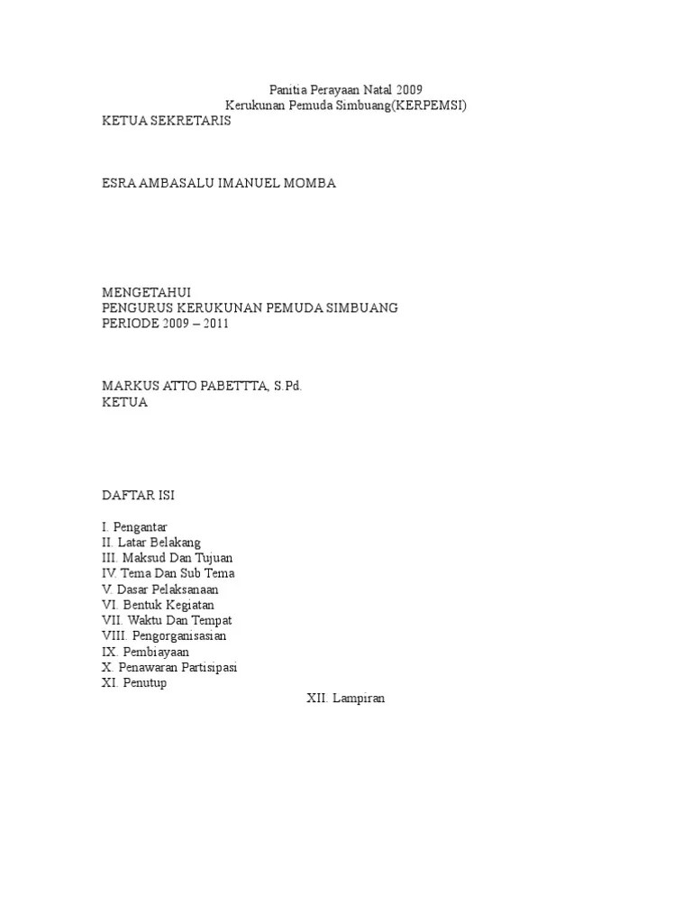 Panitia Perayaan Natal 2009 | PDF