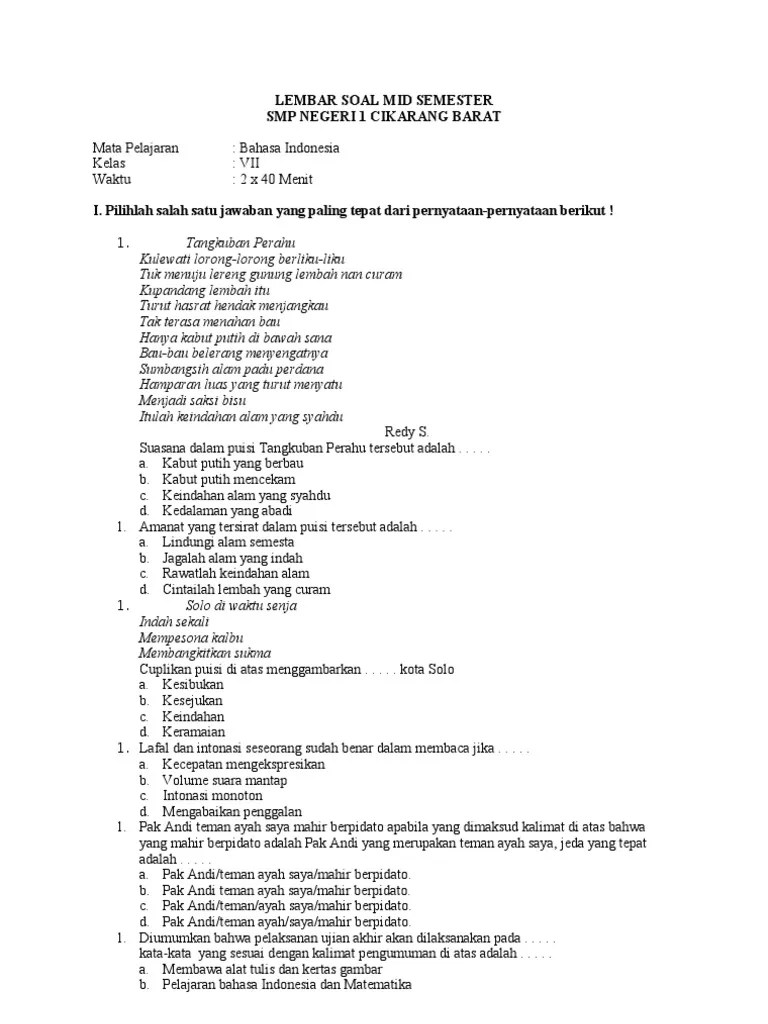 Lembar Soal Mid Semester | PDF