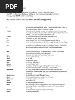 Kamus Inggris Indonesia | PDF
