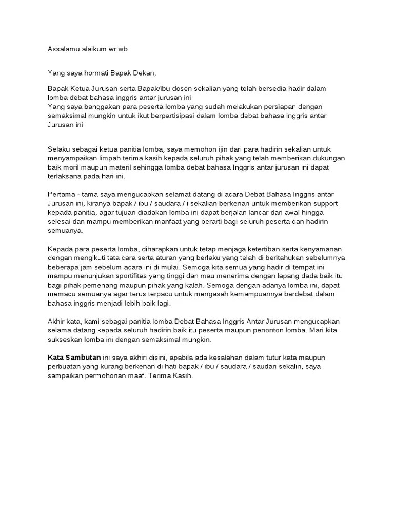 Contoh Sambutan | PDF