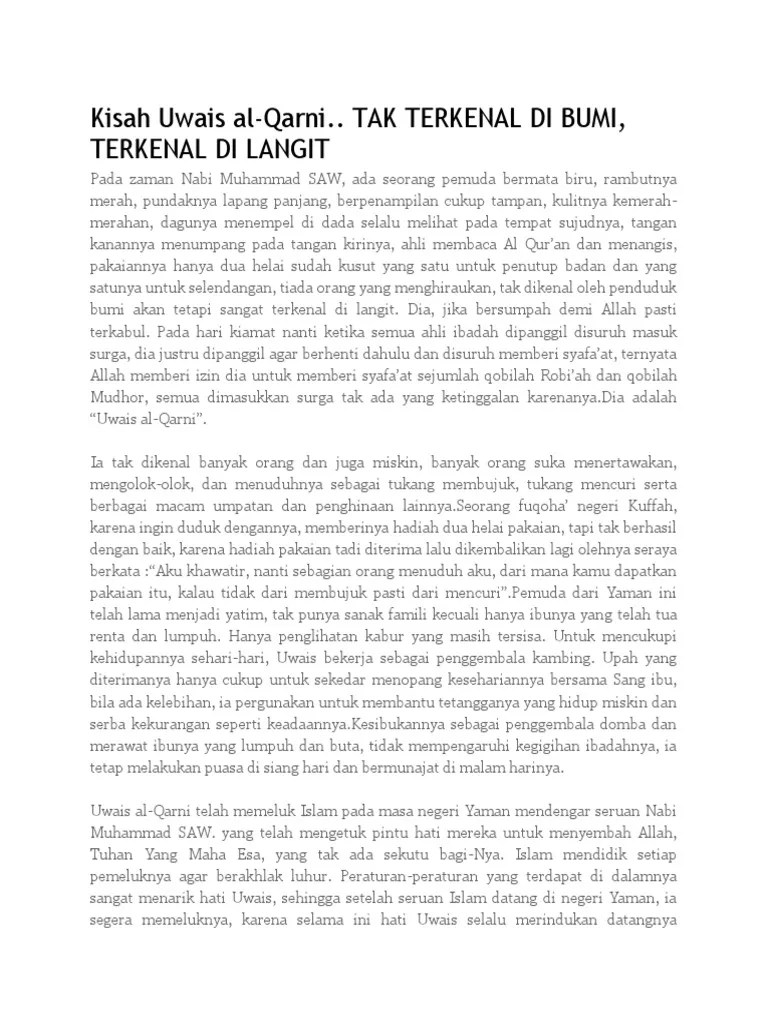Kisah Uwais al-Qarni..