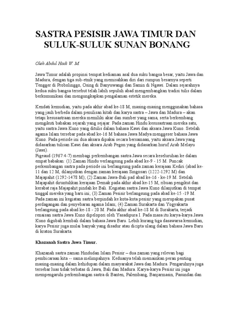 Sastra Dan Suluk Pesisir | PDF