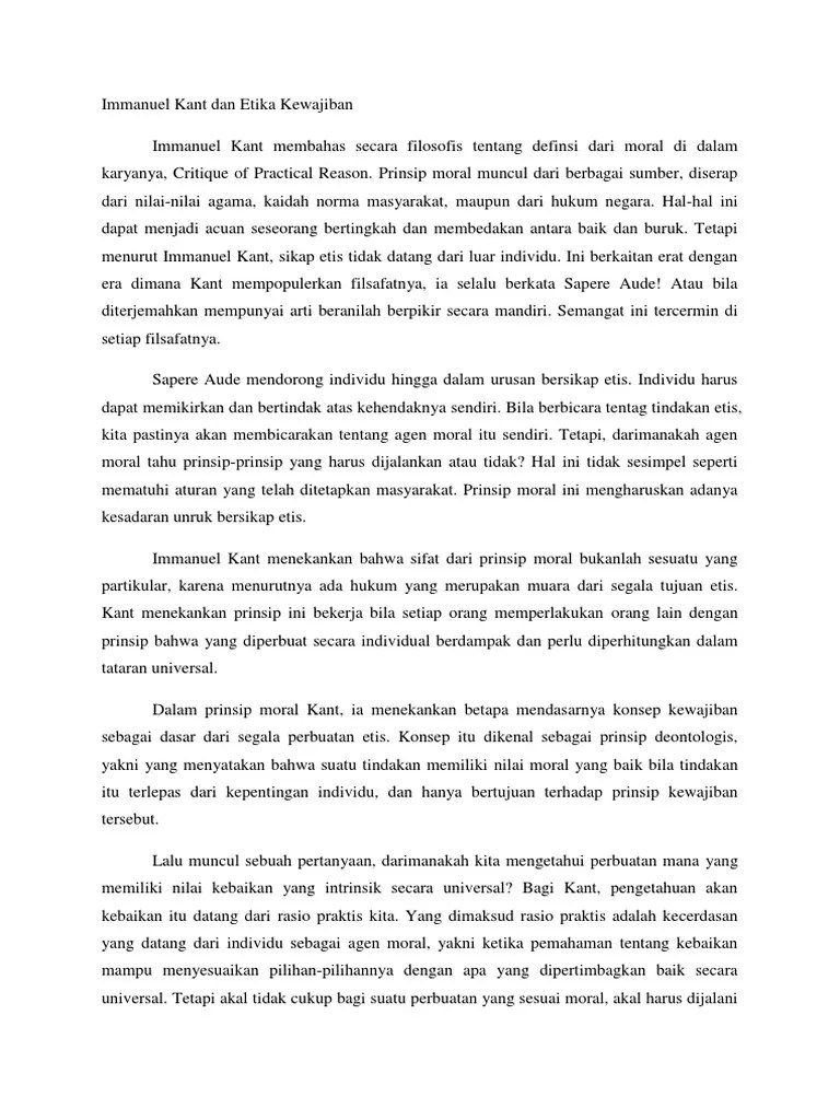 Teori Filsafat Immanuel Kant, John Stuart Mill, W.D Ross | PDF