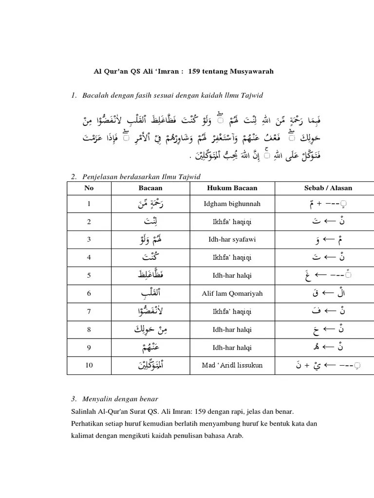 Al Imran Ayat 159 | PDF