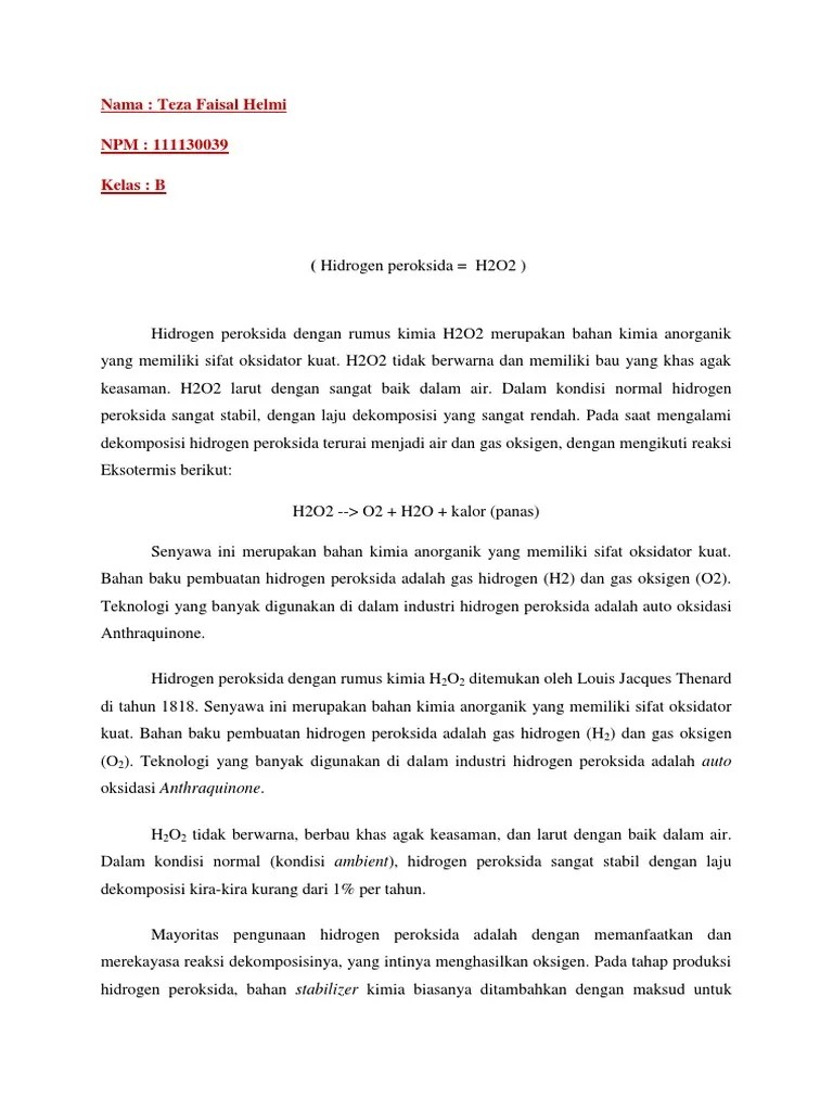 Hidrogen Peroksida | PDF