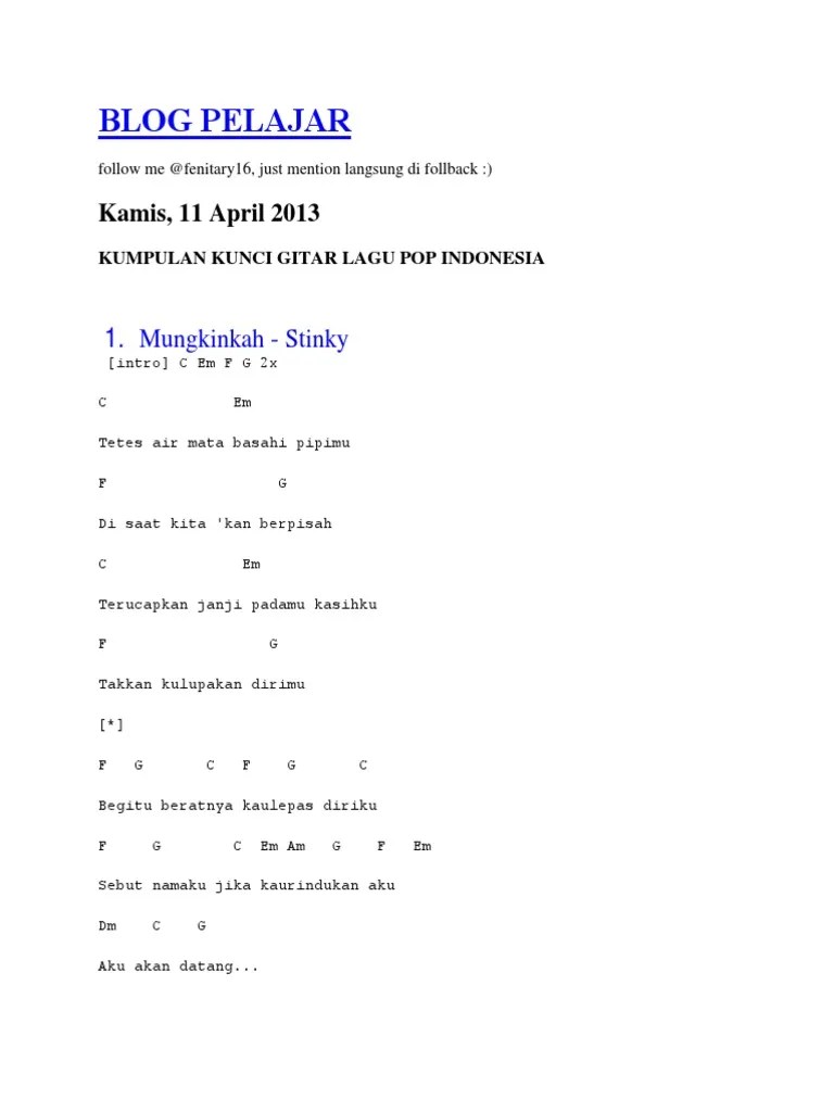 Chord Gadisku Pujaan Hati