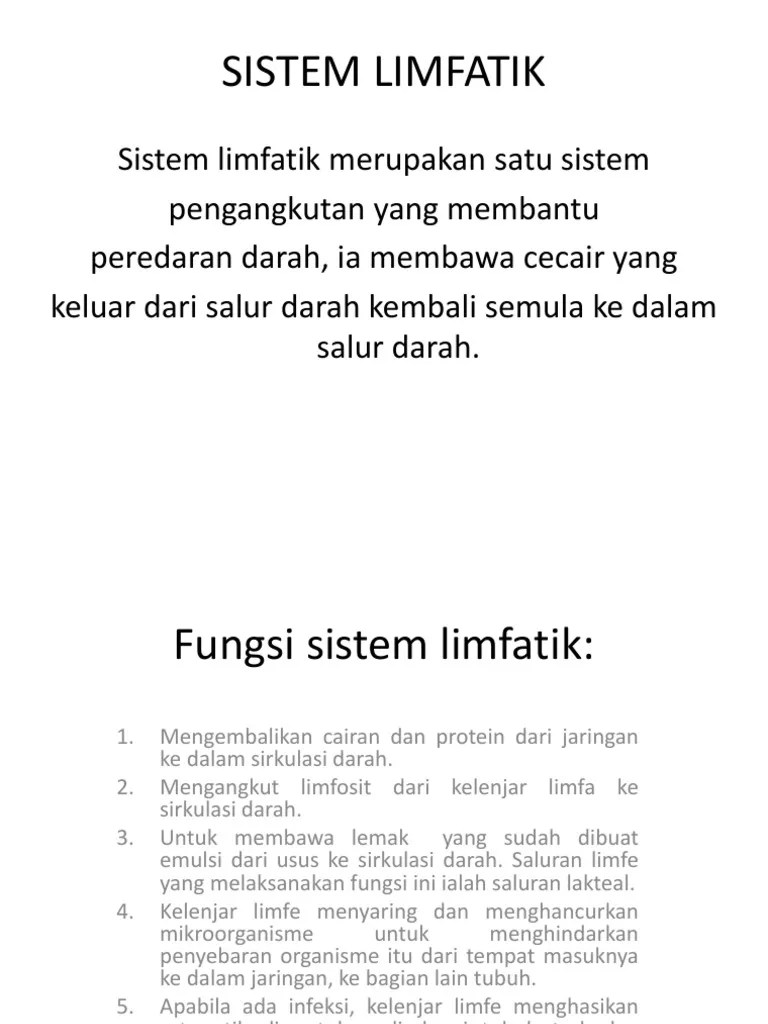 Fungsi Sistem Limfatik | PDF