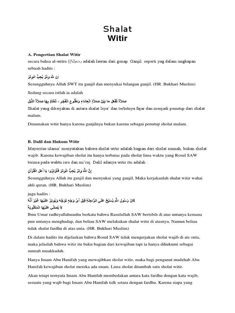 Shalat Witir | PDF