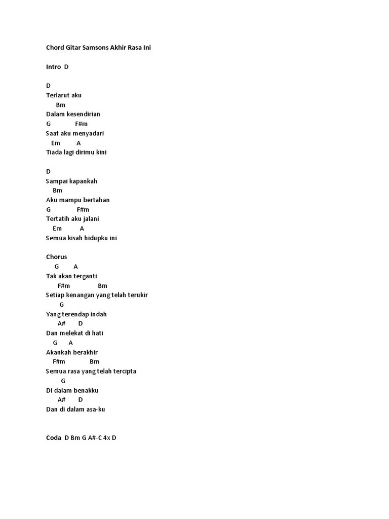 Kunci Gitar Samson Akhir Rasa Ini – Kita