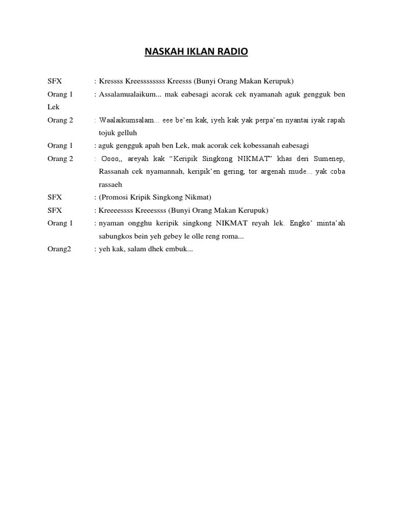 Naskah Iklan Madura | PDF