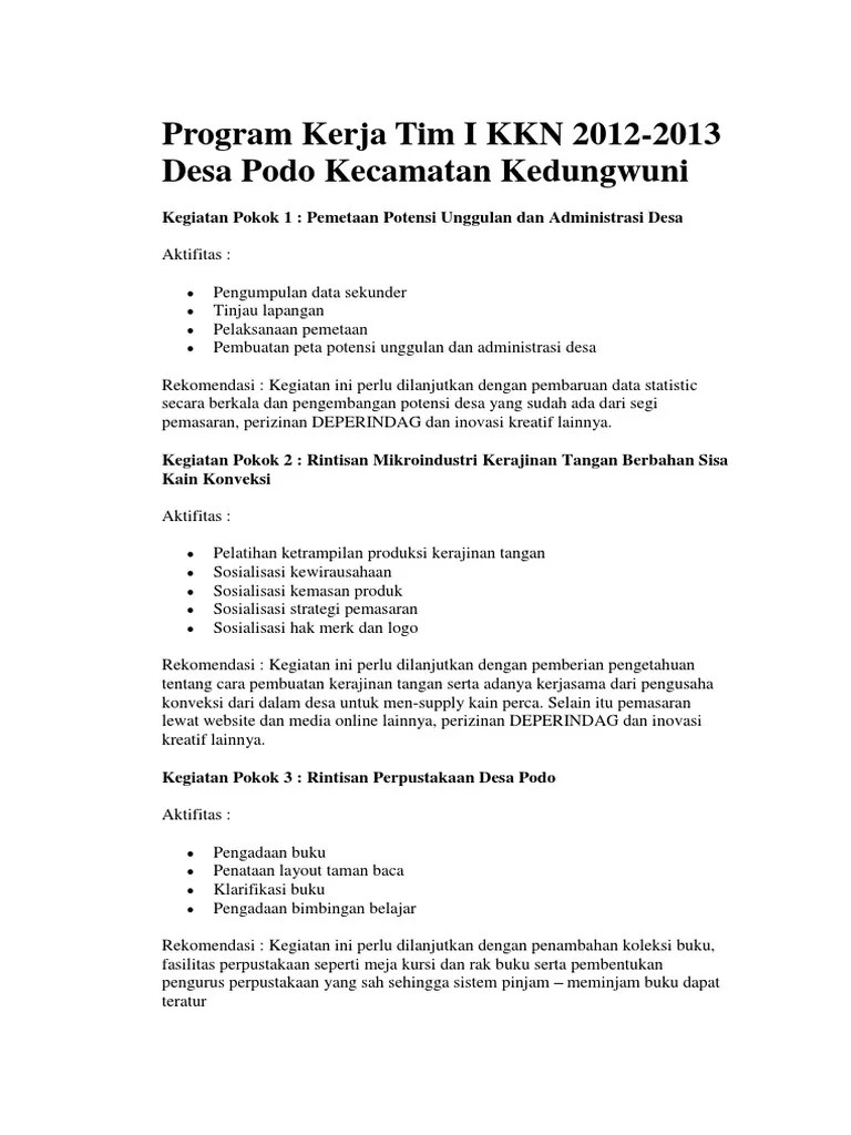 Contoh Progja KKN | PDF