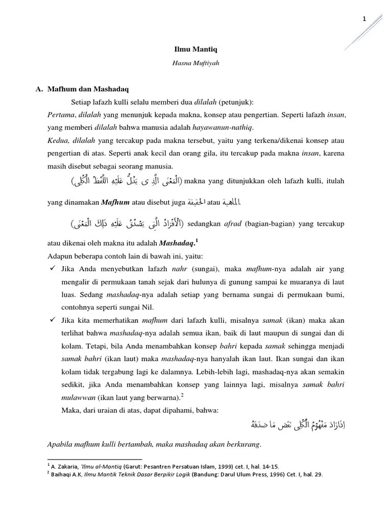 Mafhum Dan Mashadaq-Hasna M | PDF