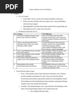 Perbandingan Antara Cerpen, Hikayat, Dan Cerita Rakyat | PDF