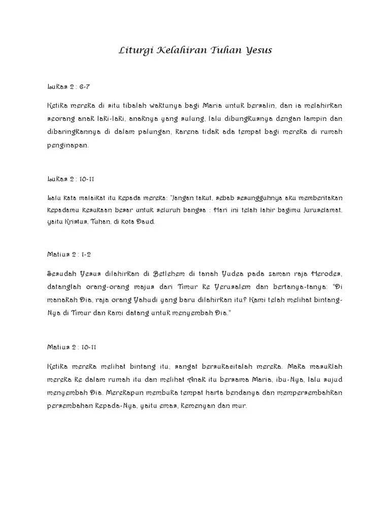 Liturgi Kelahiran Tuhan Yesus | PDF