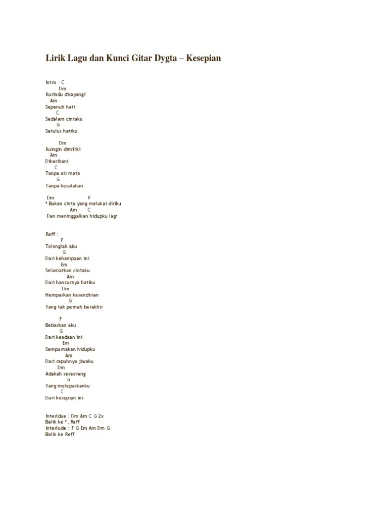 Lembah Kesepian Chord Gitar