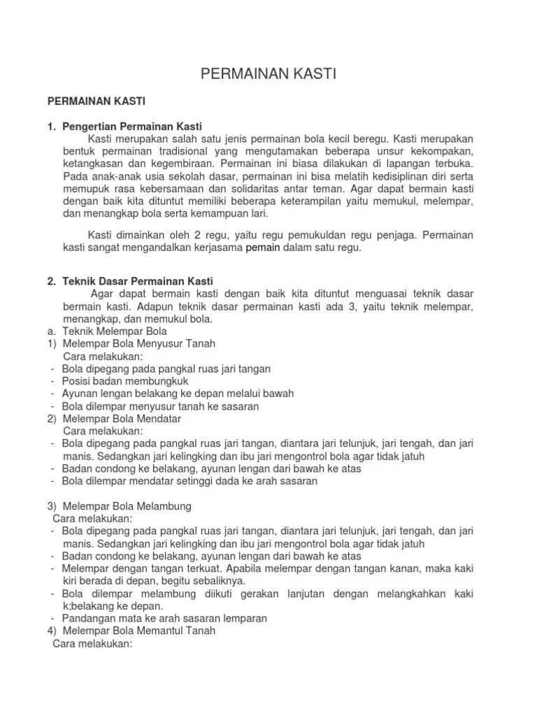 Permainan Kasti | PDF