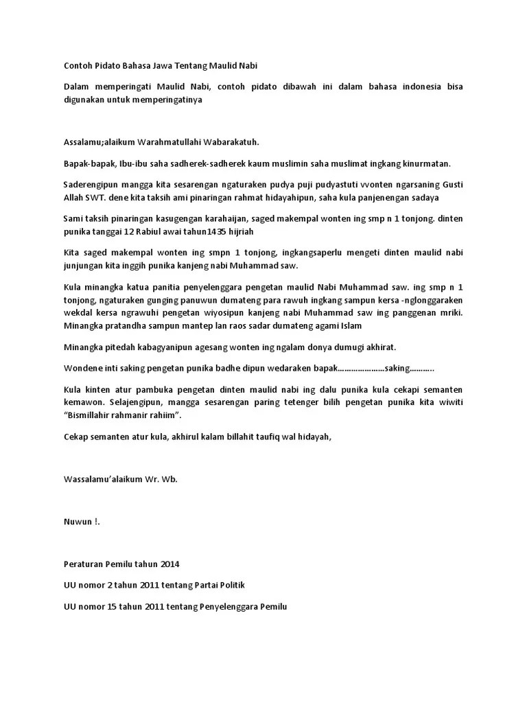 Pidato Bahasa Jawa Singkat Tentang Maulid Nabi – Gambaran