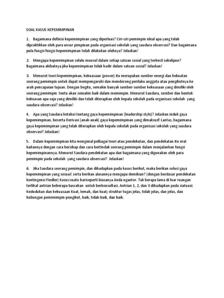 Contoh Soal Essay Kepemimpinan – Gambaran