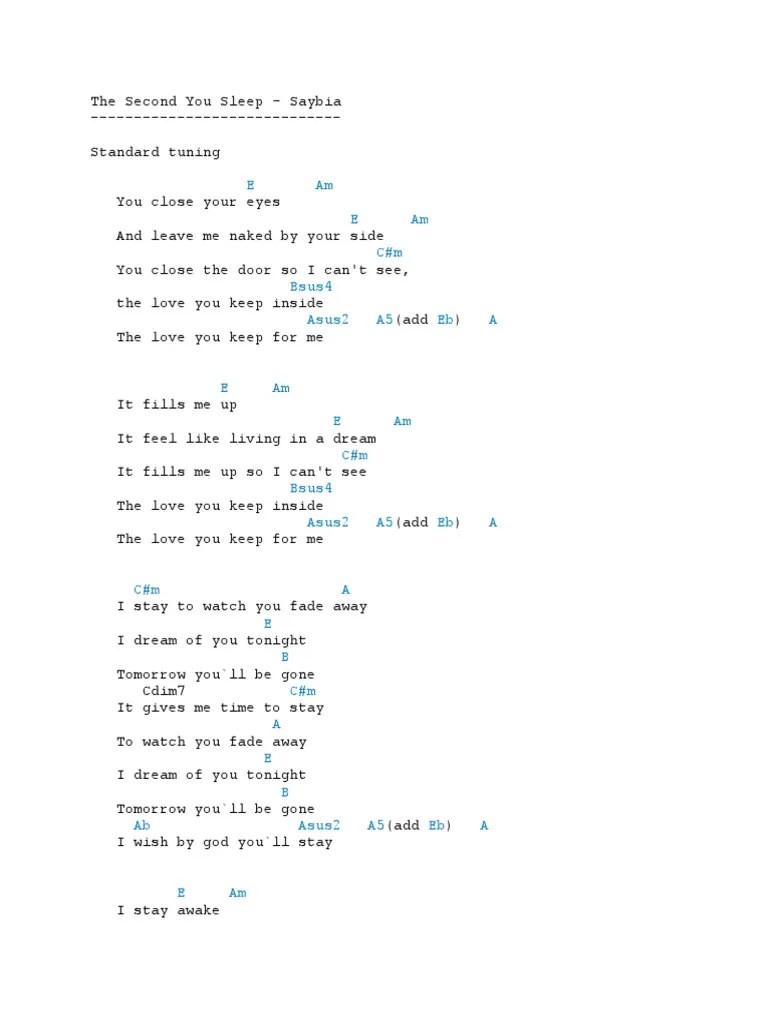 Chord Gitar Saybia The Second