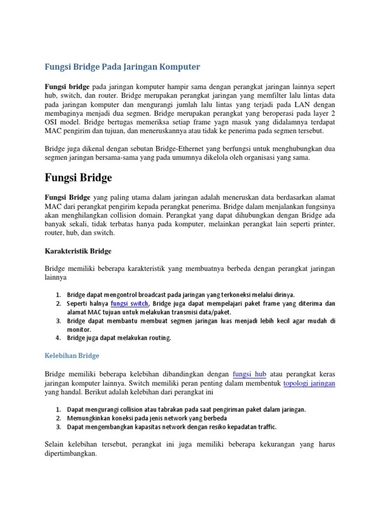Bridge Jaringan Komputer