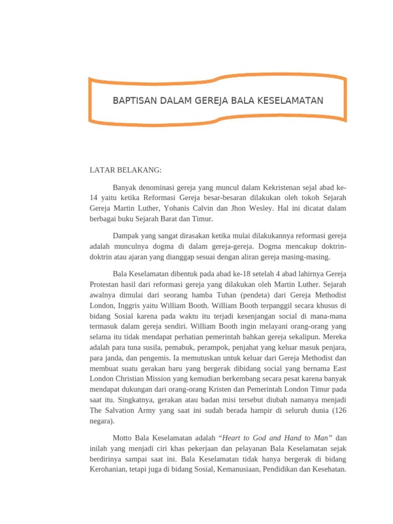 Baptisan Bala Keselamatan | PDF