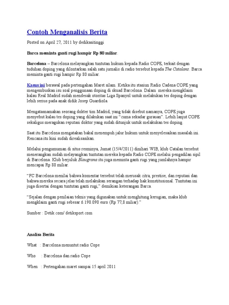 Contoh Menganalisis Berita | PDF