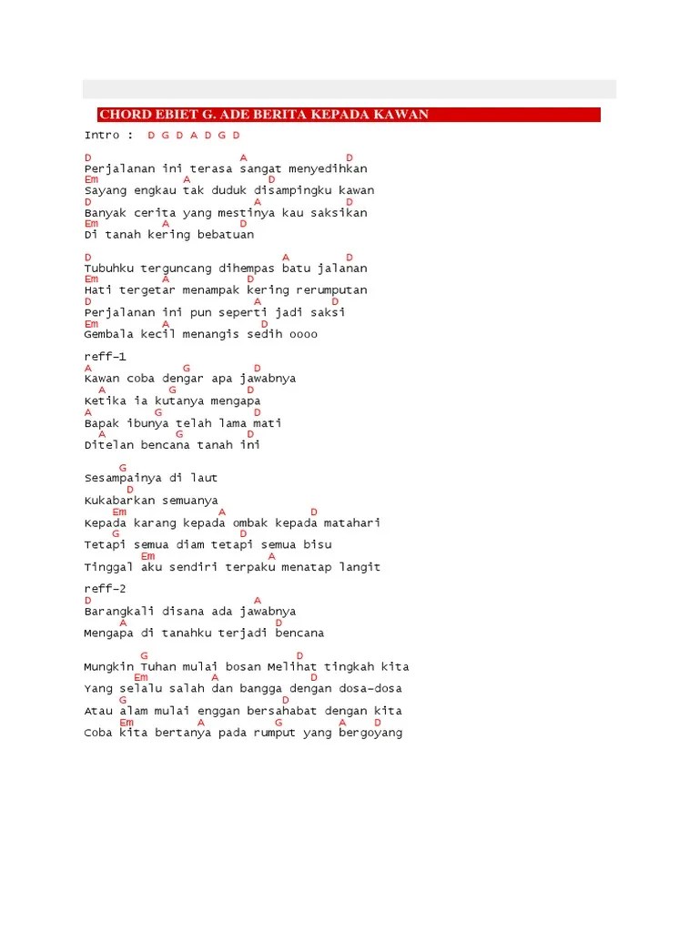 Kunci Gitar Lagu Ebiet G Ade Perjalanan - Chord Gitar dan Lirik Lagu  Indonesia Terbaru