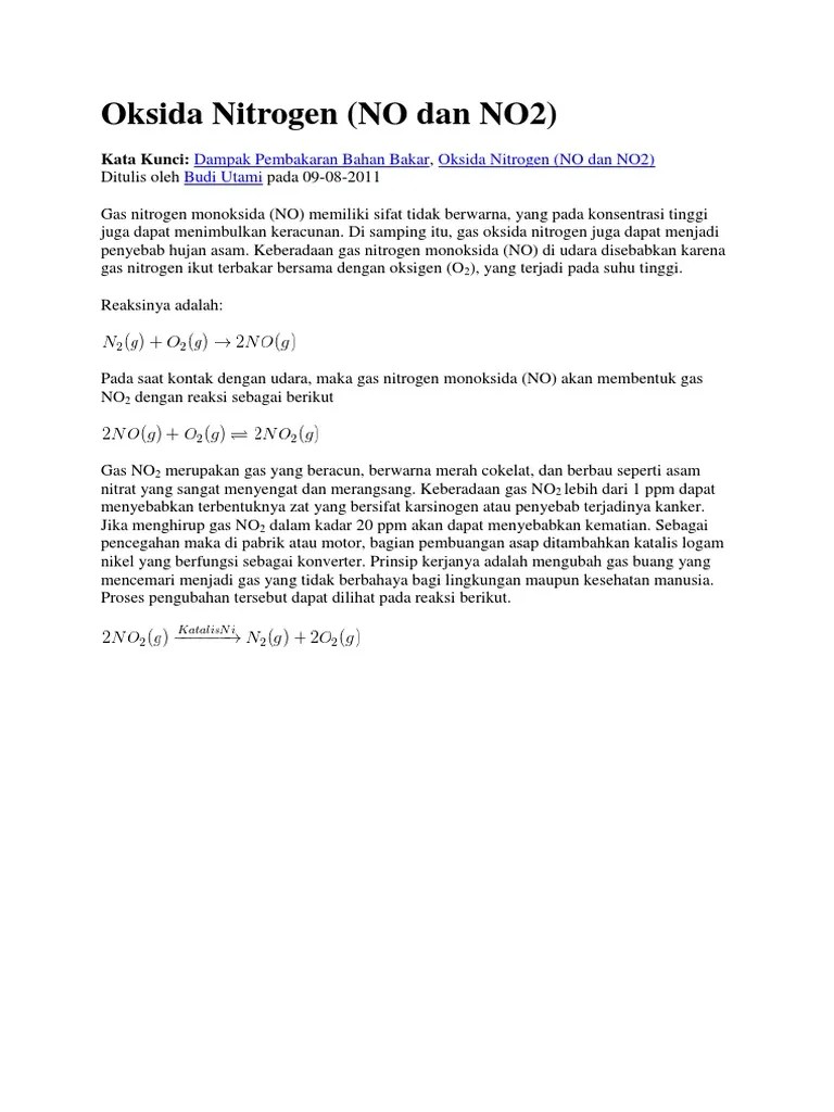 Nitrogen Oksida | PDF