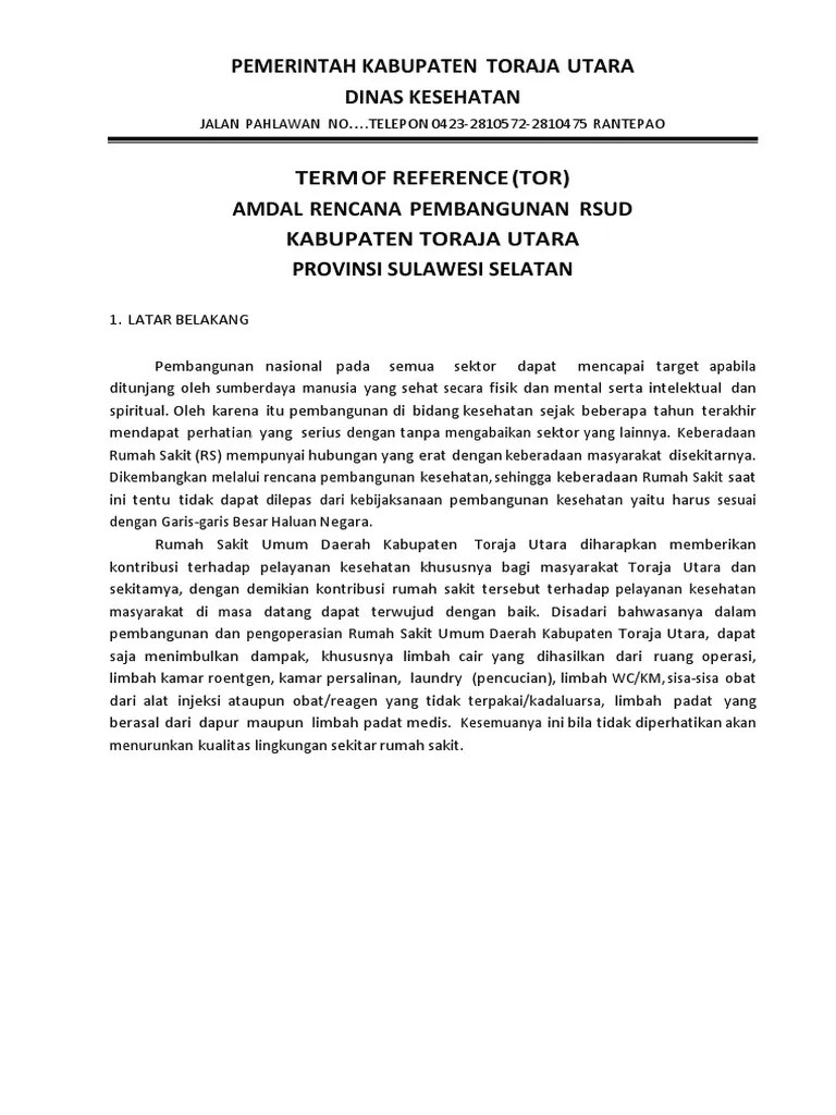 Contoh Makalah Amdal Rumah Sakit - Contoh Surat Terbaru 2020