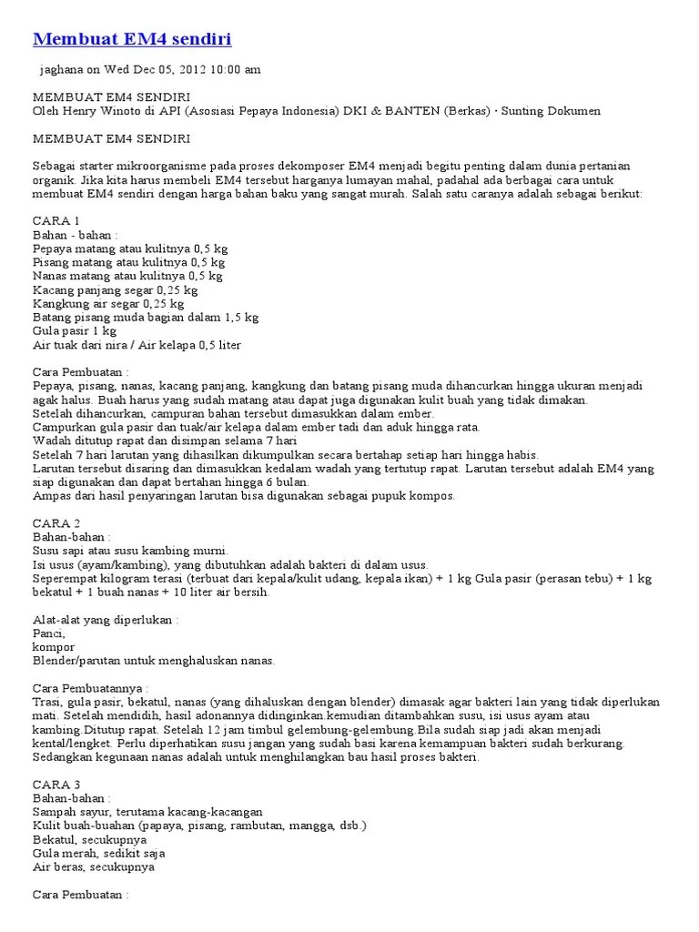 Membuat EM4 Sendiri | PDF