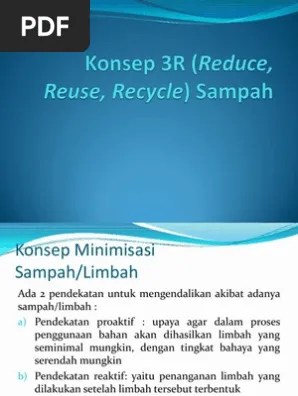 Konsep 3R (Reduce, Reuse, Recycle) | PDF