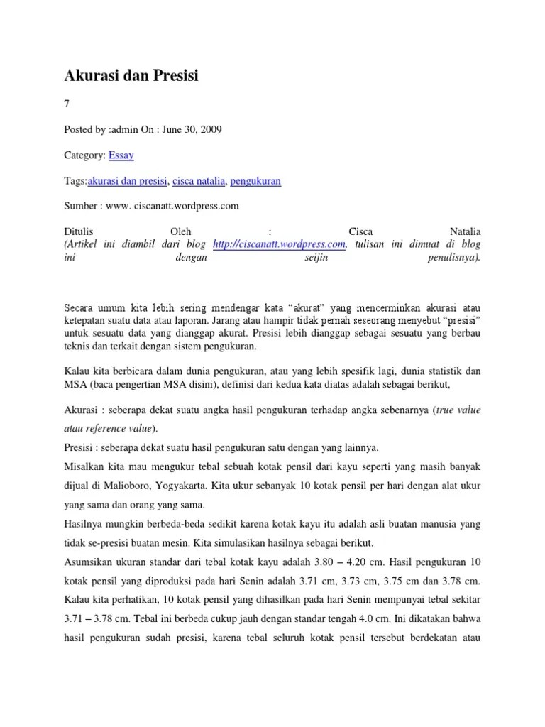 Akurasi Dan Presisi | PDF