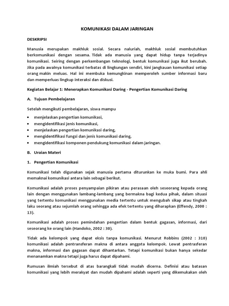 Komunikasi Dalam Jaringan (DaRing) | PDF
