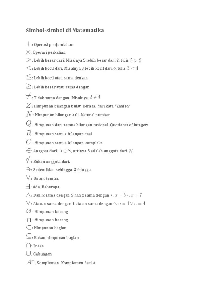 Simbol Matematika | PDF