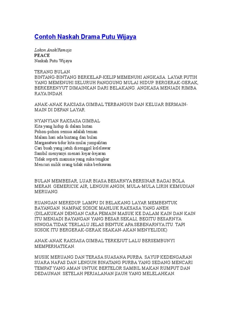Contoh Naskah Drama Putu Wijaya | PDF