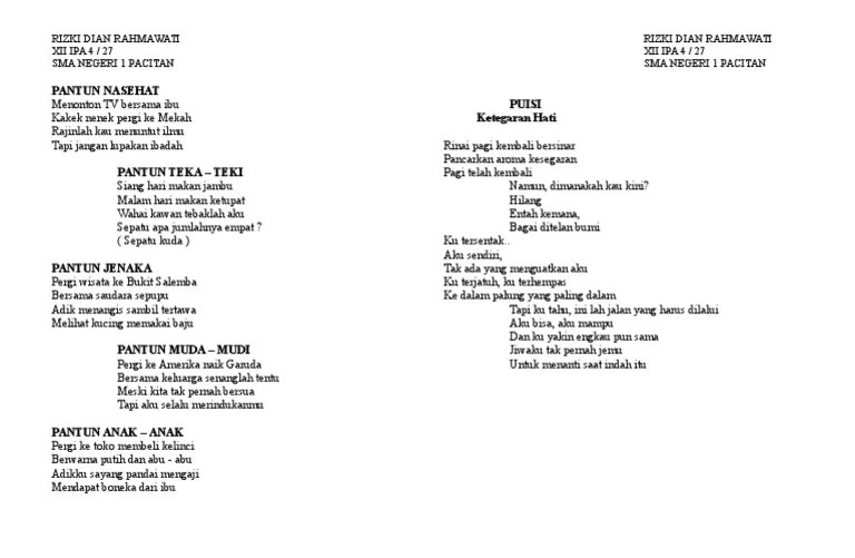 Pantun Nasehat | PDF